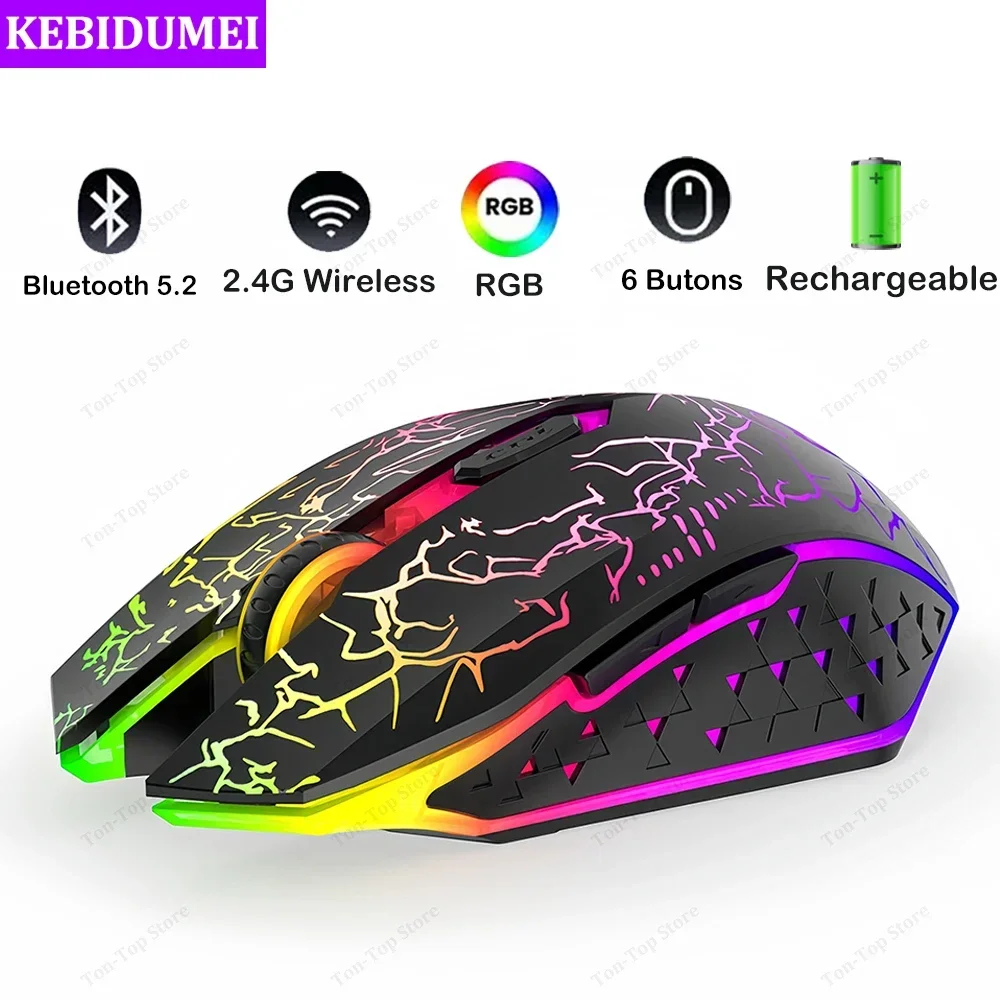 Auto Mouse Mover - Bluetooth 5.2 Fare RGB 2.4G Kablosuz