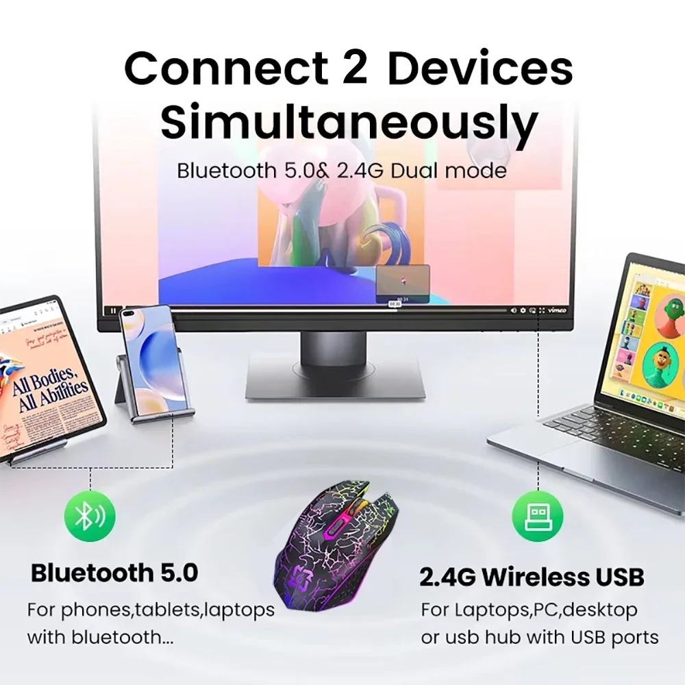 Bluetooth 5.2 Fare RGB 2.4G Ka - Auto Mouse Mover incelemesi ve fiyatı