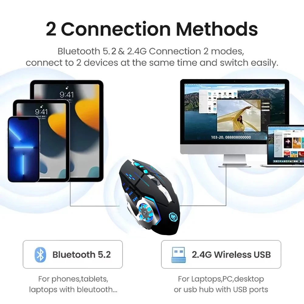 Bluetooth 5.2 Fare RGB Oyun Fa - Auto Mouse Mover incelemesi ve fiyatı